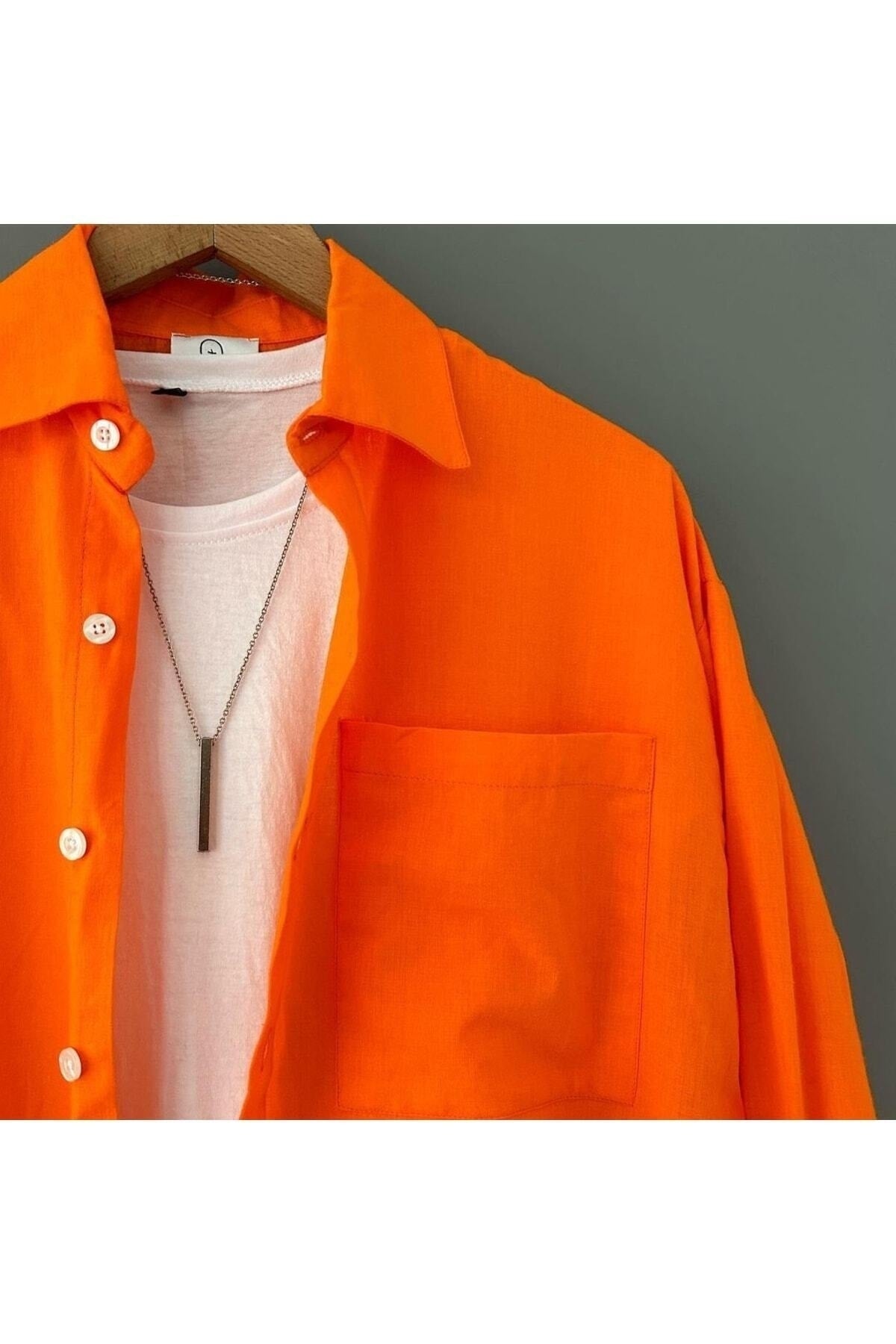 Linen Textured Oversize Pocket Shirt