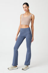Women's Anthracite High Waist Contouring Double Pocket Spanish Leg Leggings Bootcut - Swordslife