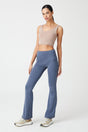 Women's Anthracite High Waist Contouring Double Pocket Spanish Leg Leggings Bootcut - Swordslife