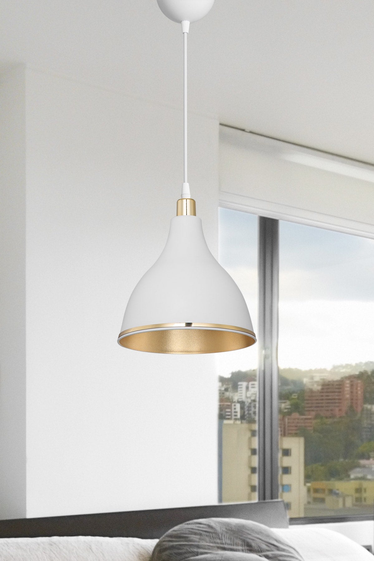 White Pendant Lamp Chandelier Bedroom Living Room Kitchen Corridor Gold Inside Lamp