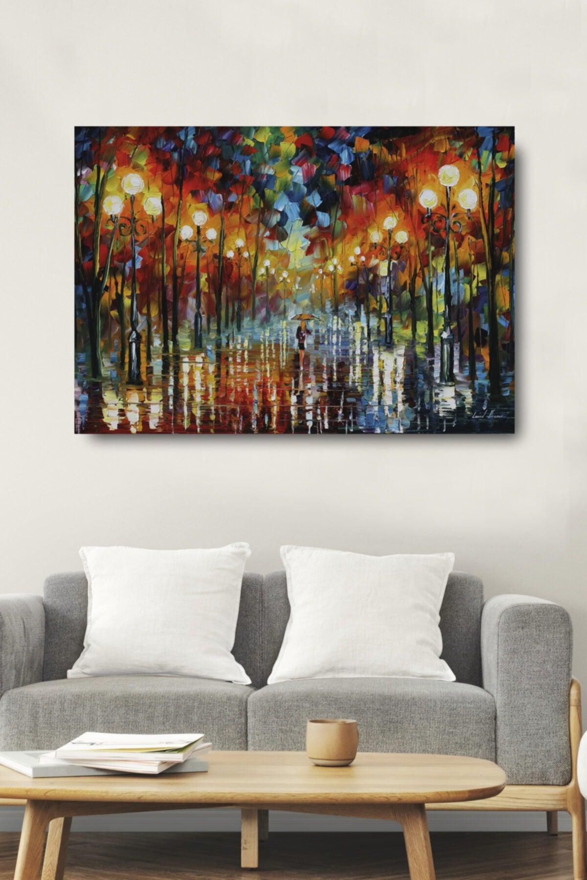 Night, Street Lights Decorative Canvas Wall Painting Home Office Gift Painting - Swordslife