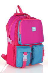 Hkn 9012 Primary School Backpack School Bag Multi Compartment Purple