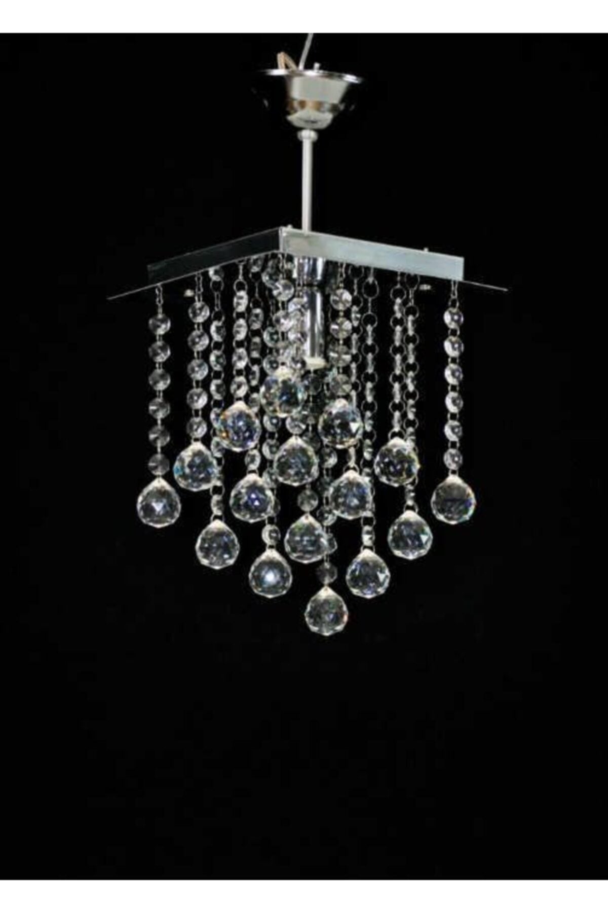 Stainless Pyramid Single Chandelier