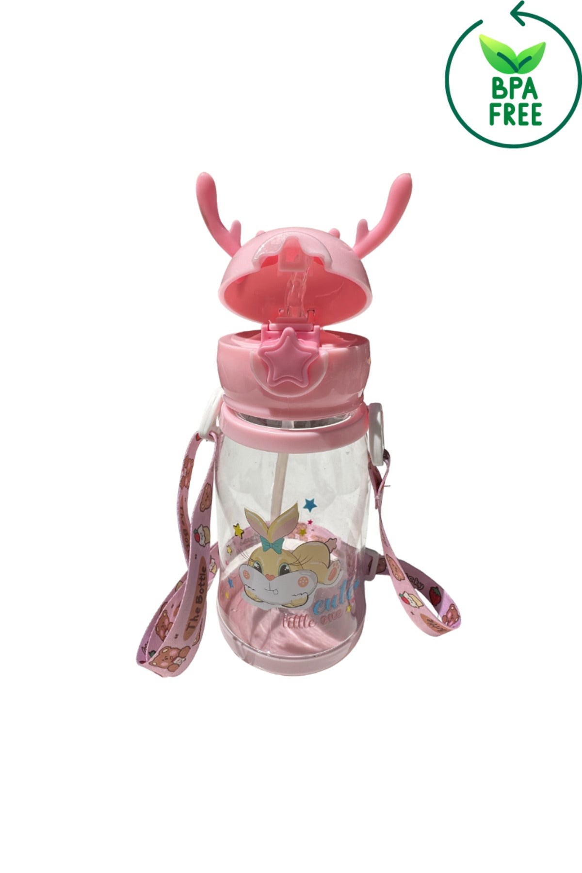 500 Ml Children'S Water Bottle Deer Children'S Water Bottle Water Bottle Bpa Free School Water Bottle With Carrying Strap Non-Drip