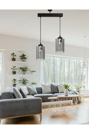 Modernes Sportmodell Doppelter Kronleuchter aus geräuchertem Echtglas