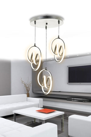 Original Signature 3-Piece Modern Silver Case Daylight Led Chandelier Signature 3-Piece Led Chandelier