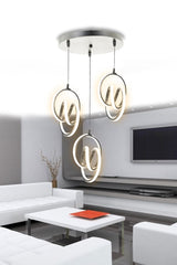 Original Signature 3-Piece Modern Silver Case Daylight LED Chandelier Signature 3-Piece LED Chandelier