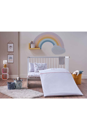 Embroidered Baby Duvet Cover Set Baby Car Baby - White