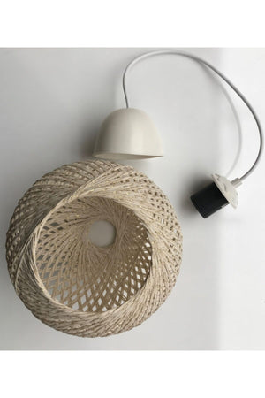 Balle Creme Pendelleuchte Kugel Kronleuchter Weißes Kabel