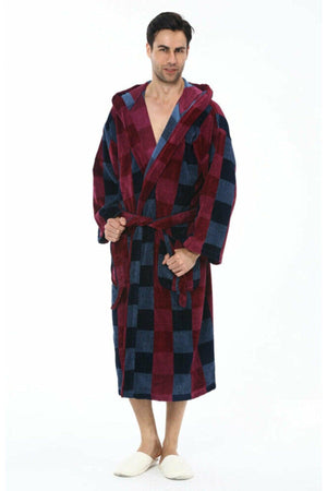Hawaiian Trojan Velvet Hooded Bathrobe - Swordslife
