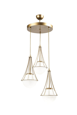 Lapis 3Rd Antique-White Glop Glass Chandelier