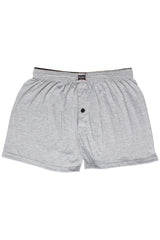 Men's Gray Cotton Buttoned Boxer