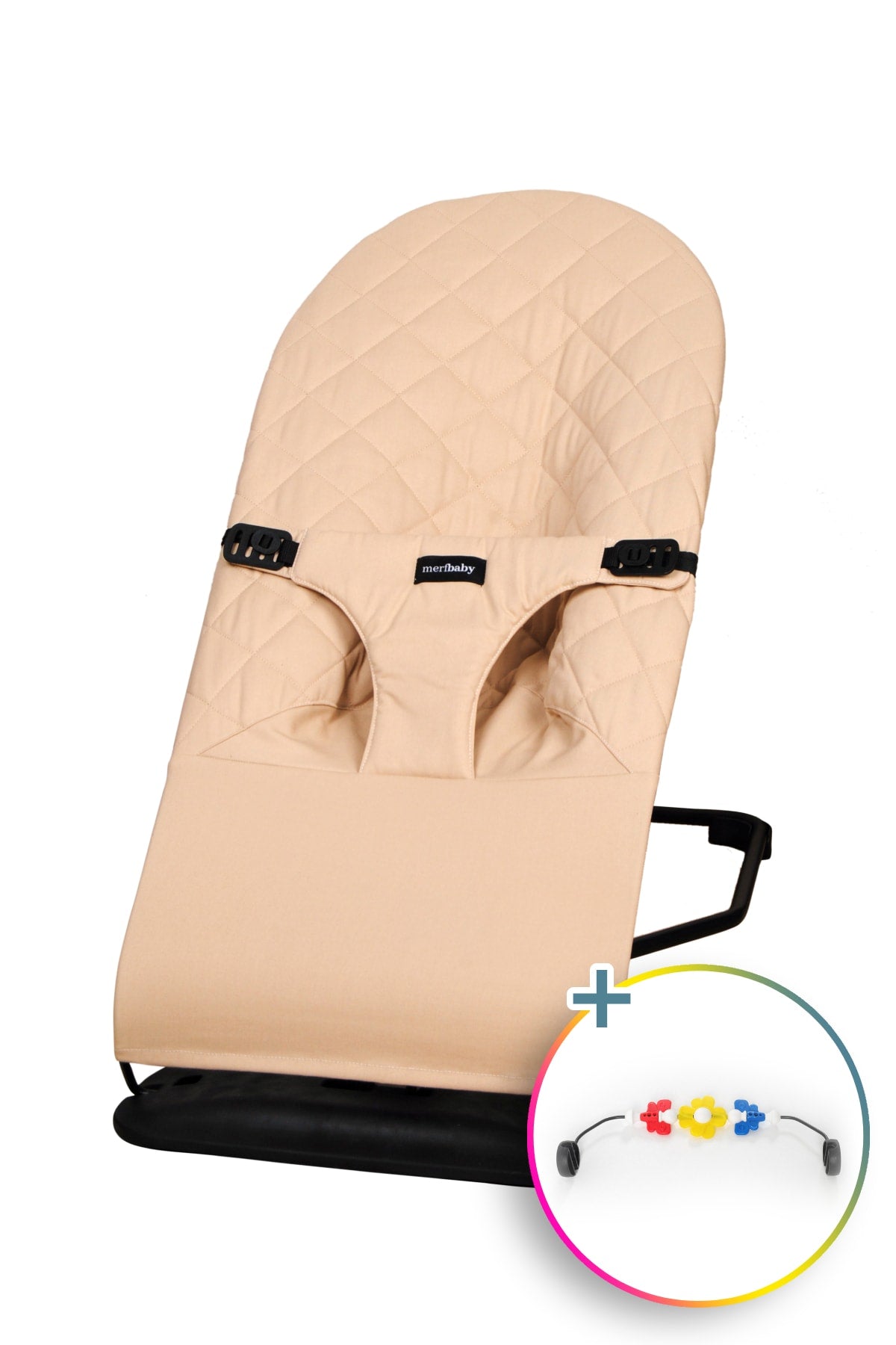 Baby Carriage With Toys - Beige - New Series