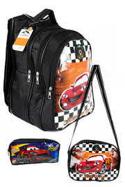 Backpack Set Middle School Primary School 3 Pocket Padded Car Black