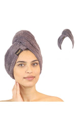 Single Pack Microfiber Hair Towel – 2 Button Hair Drying Cap – Quick Drying Turban - Swordslife