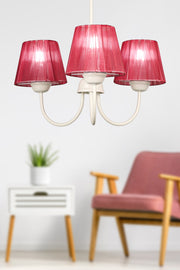 Ova 3Rd Chandelier White Claret Red Hat