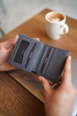 Lisande Genuine Leather Kibar Men'S Wallet Gray