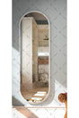 White Oval Decorative Full Length Mirror 150x50 - Swordslife