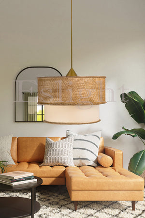 Redro Wicker Einzel-Pendelleuchte Kronleuchter Eh02