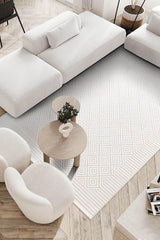 Meridian Cream Non-Slip Base Modern Woven Carpet Kids Room Living Room Living Room Kitchen 65287 - Swordslife