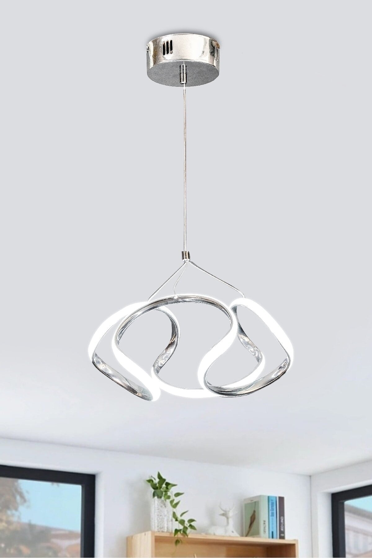 Dron Chrome White Light Model Luxury Decorative Led Chandelier