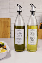 Vetro 2-Piece Olive Oil And Oil Bottle Oil Pot 1000 Ml Sh-003