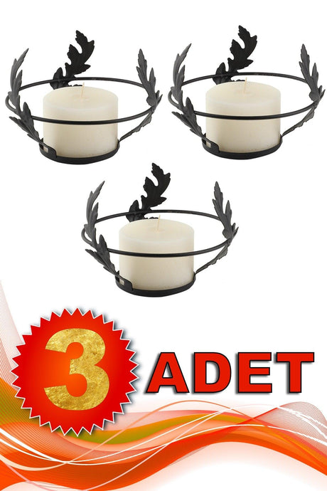 Haliç 3rd Set Candle Holder Black - Swordslife