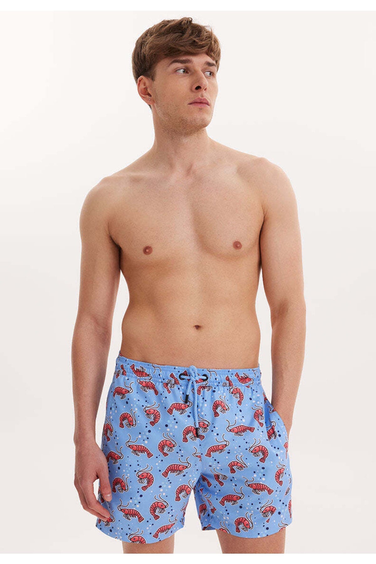 Men's Lilac Printed Sea Shorts Wmpattern Swımshorts