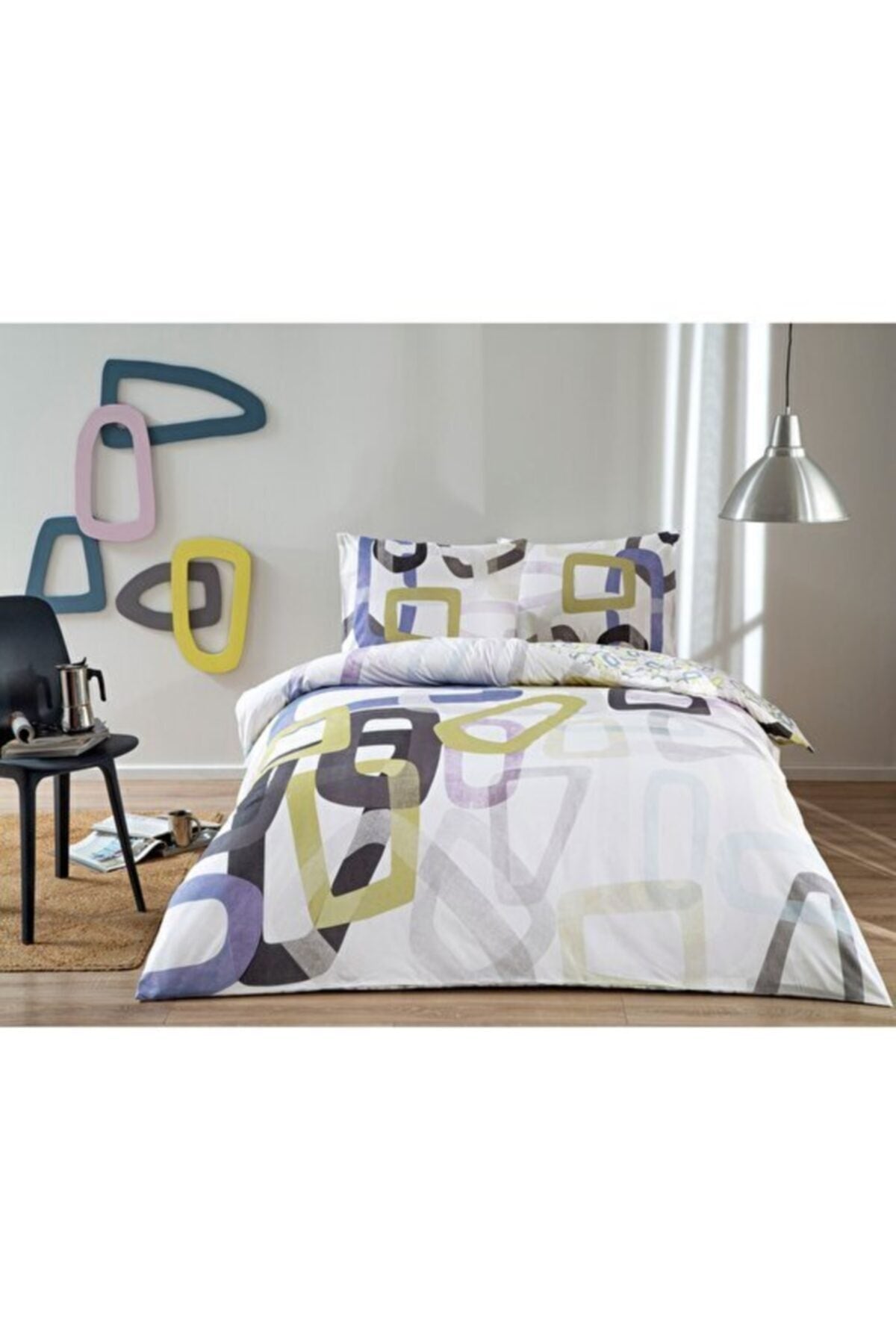 Feur Elastic Single Cotton Duvet Cover Set Lilac