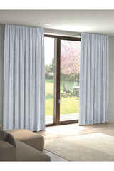Velvet Textured White Island Backdrop Curtain Extraforward Pleated - Swordslife