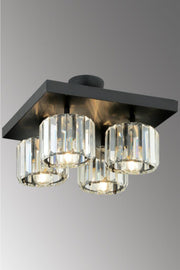 Lara 4-Piece Black Y-10 Crystal Stone Chandelier