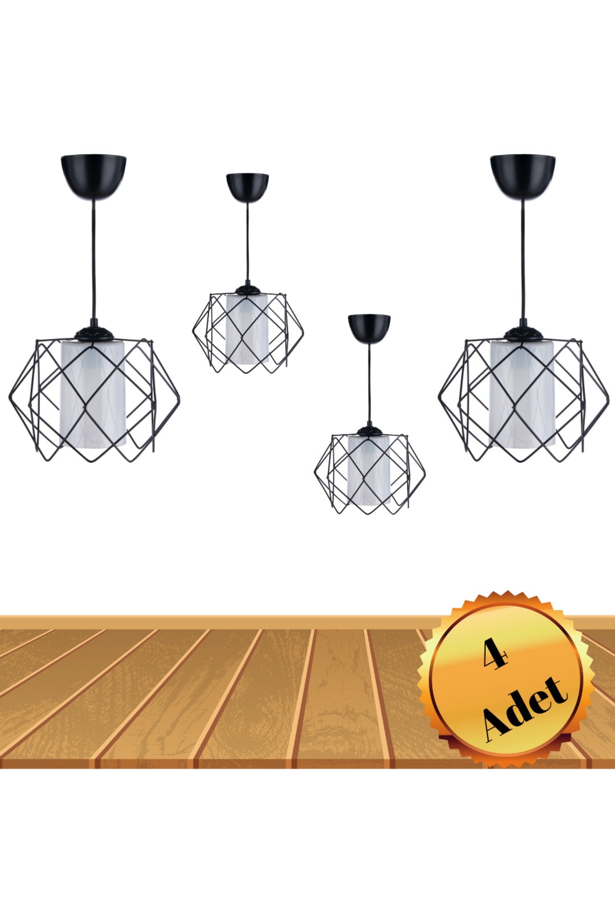 Black Design White Mica Glass Living Room Kitchen Bathroom Bedroom Children'S Room 4 Piece Chandelier