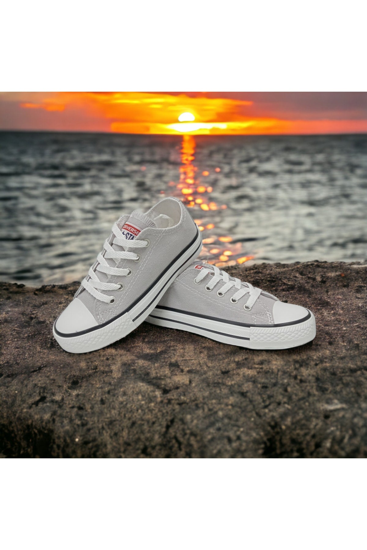 Gray Short Linen Convers Shoes