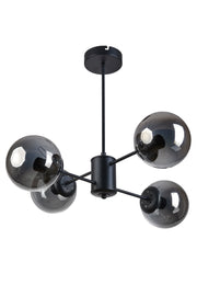 Seoul Modern Design Living Room Dining Room Kitchen Black Color Smoked Glass Pendant Lamp 4-Piece Chandelier