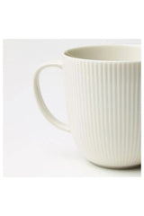 Porcelain Striped Mug Cup - Ofantlıgt 9 Cm White Mug Cup Feldspar Porcelain