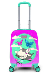 Water Green Pink Cat Patterned Child Suitcase 16709