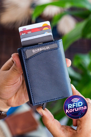 Navy Blue Men'S Card Holder Wallet 40661110501