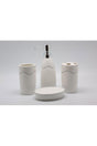 4 Pcs Ceramic Bathroom Liquid Soap Dispenser Set 4 Piece Set White Daisy 426 - Swordslife