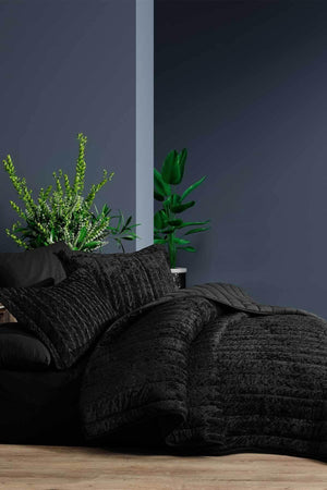 Comfort New Generation Sleep Set - 3 Pieces Velvet Anthracite (230x220cm) - Swordslife