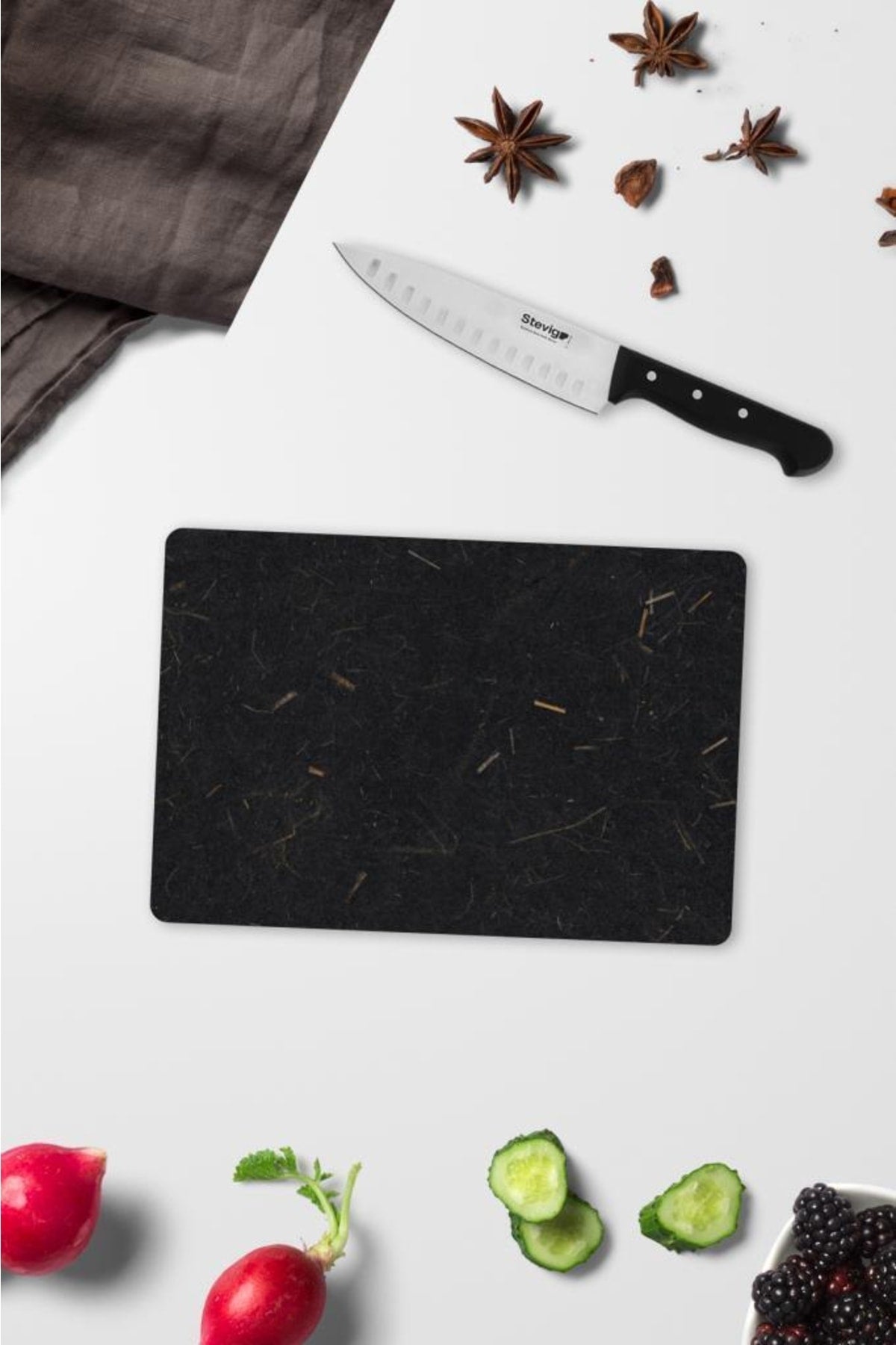 Granite Patterned Glass Cutting Board Glass Cutting Table Black 20X30 Cm Ard-006