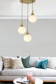 Damla 3-teilige runde antike moderne Pendelleuchte für Küche, Wohnzimmer, Wohnzimmer, Hängelampe, Kronleuchter