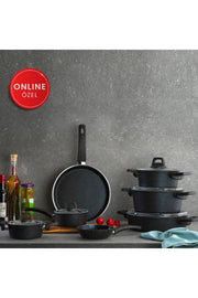 Dark Storm Yy Cookware Set 12 Pieces - Black