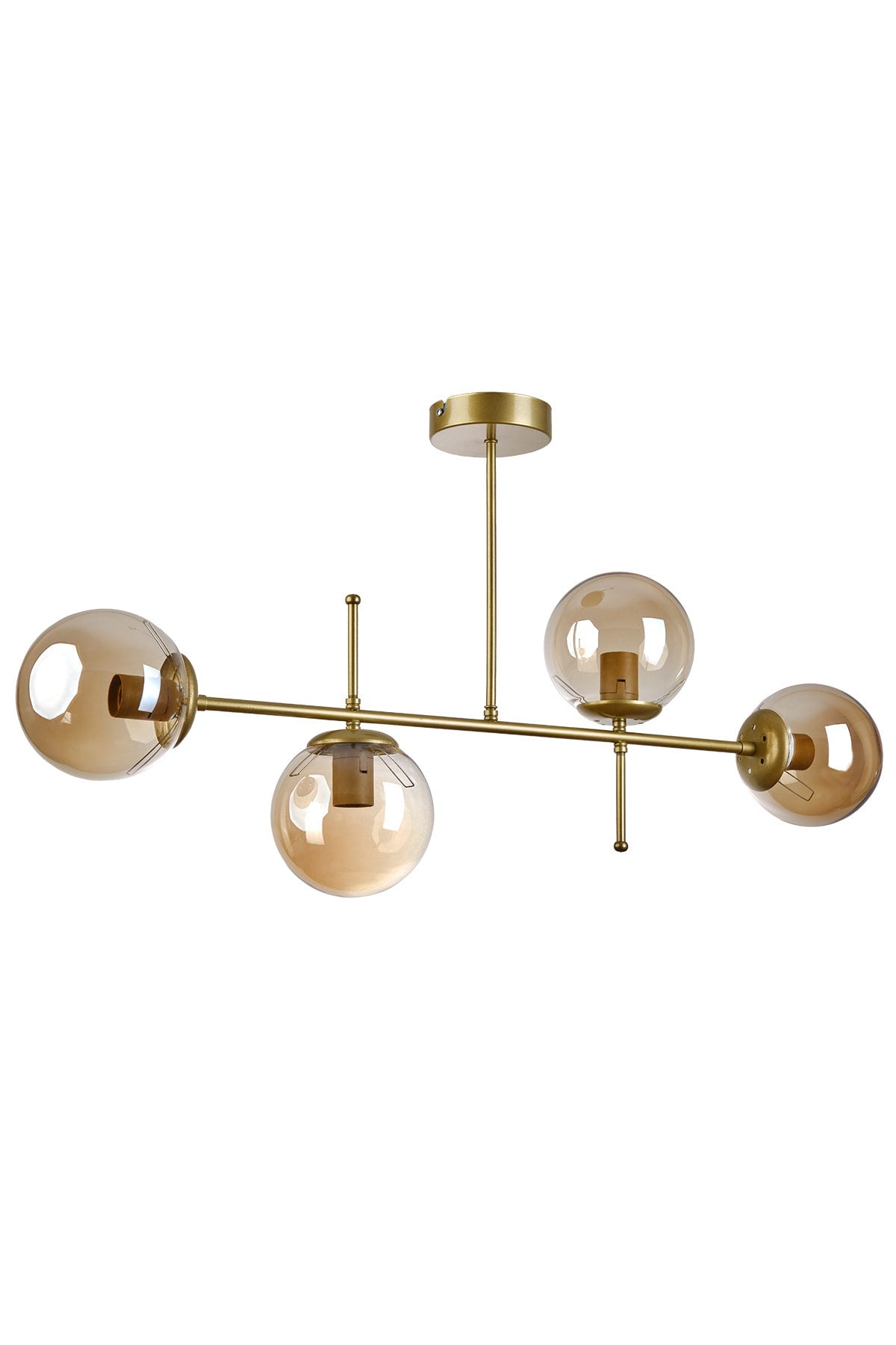 Feris Modern Design Living Room Kitchen Bedroom Antique Color Honey Glass 4-Piece Chandelier
