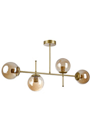 Feris Modernes Design Wohnzimmer Küche Schlafzimmer Antike Farbe Honig Glas 4-Stück Kronleuchter