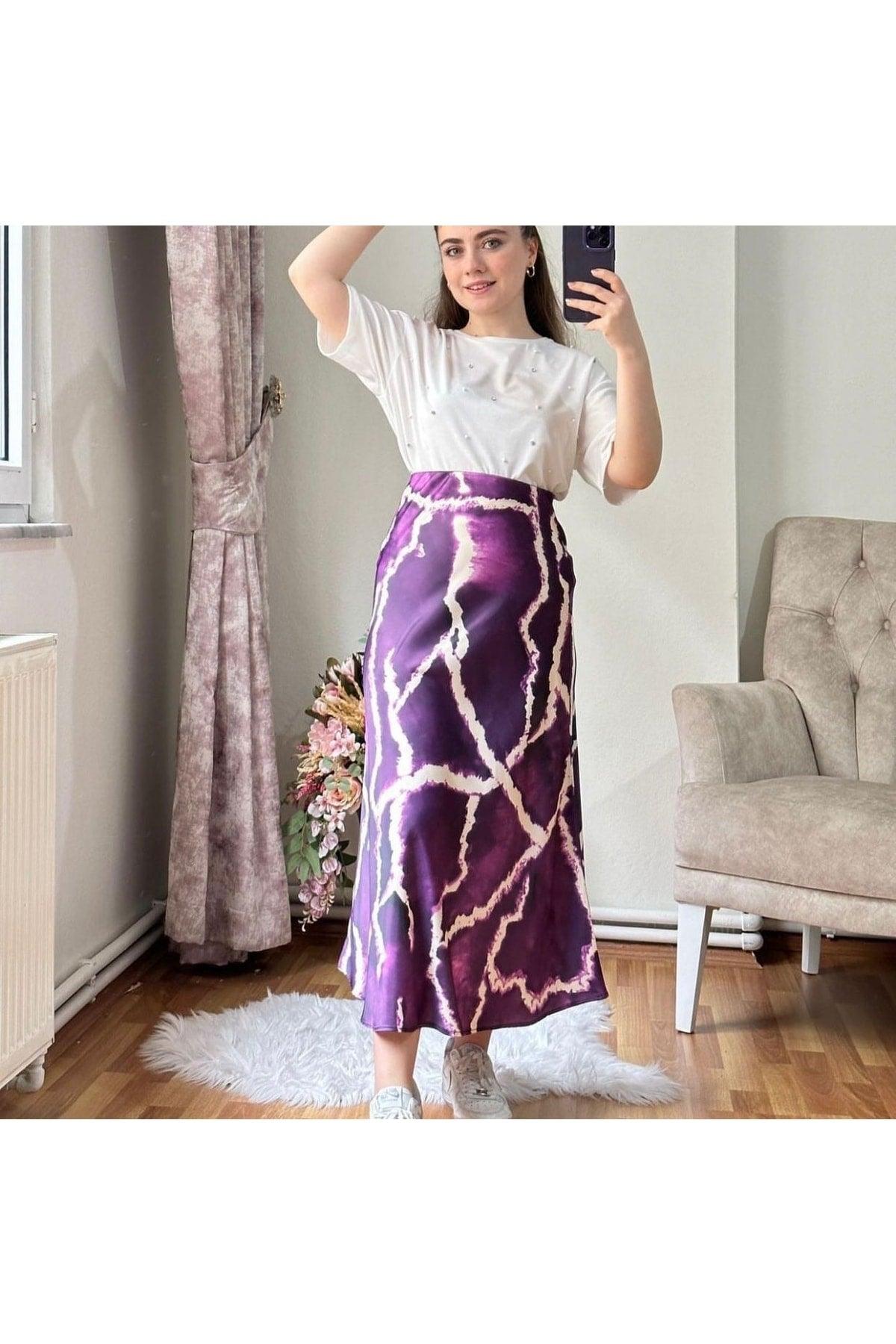 Satin Patterned Skirt - Swordslife