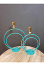 Alvina Turquoise/gold Binary Candlestick - Swordslife