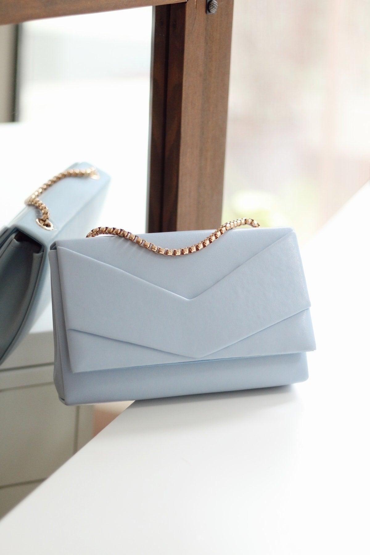 Women's Bebe Blue Envelope Box Shoulder Bag - Swordslife
