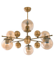 Salkım 6-Piece Antique Yellow Pendant Lamp Chandelier - Çakır Avize