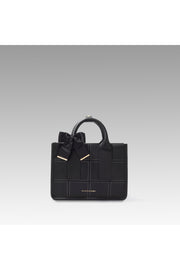 Schwarze bestickte Umhängetasche