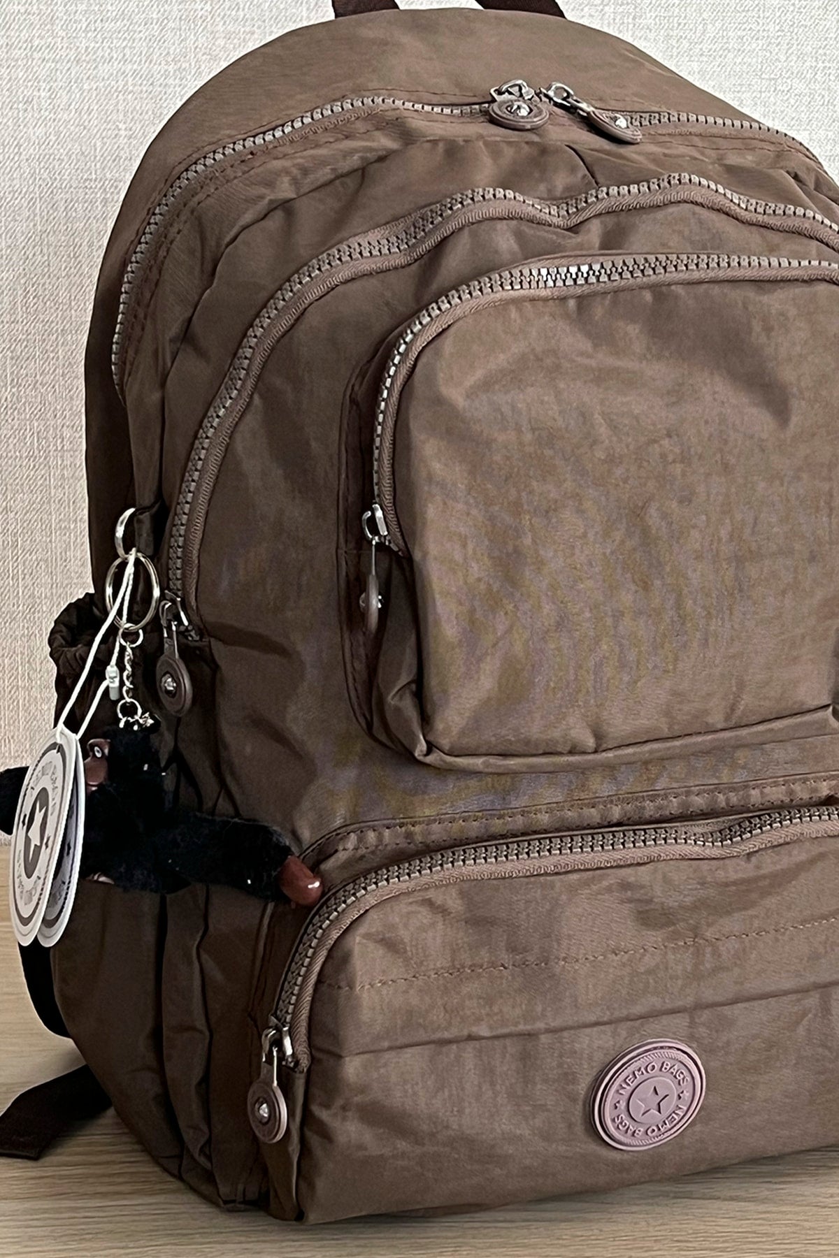 Unisex Dark Mink Waterproof Fabric Laptop School Bag Travel Backpack 14 Inch 18 Lt 40x30cm